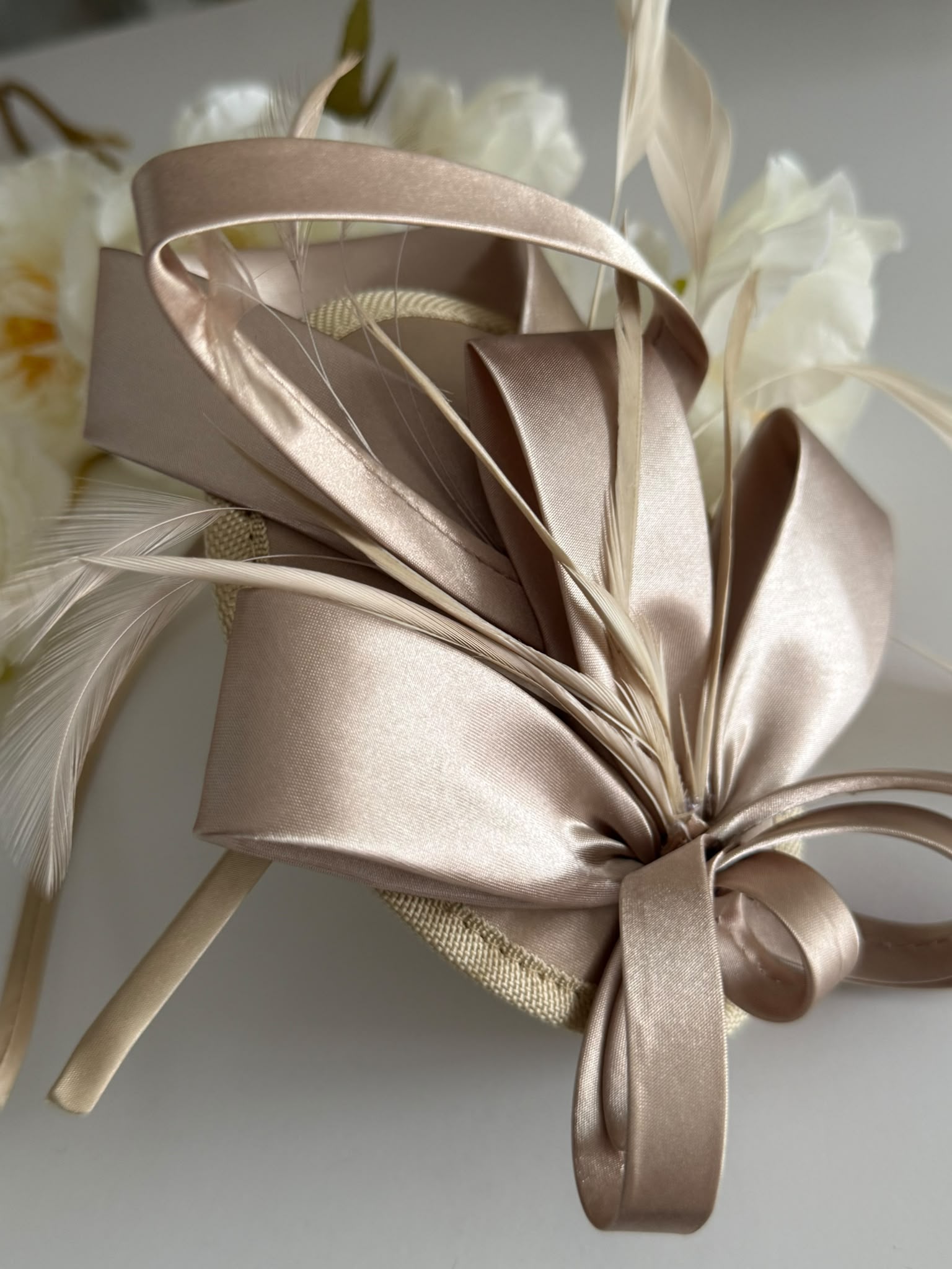 Feather & Satin Bow Wedding Headpiece