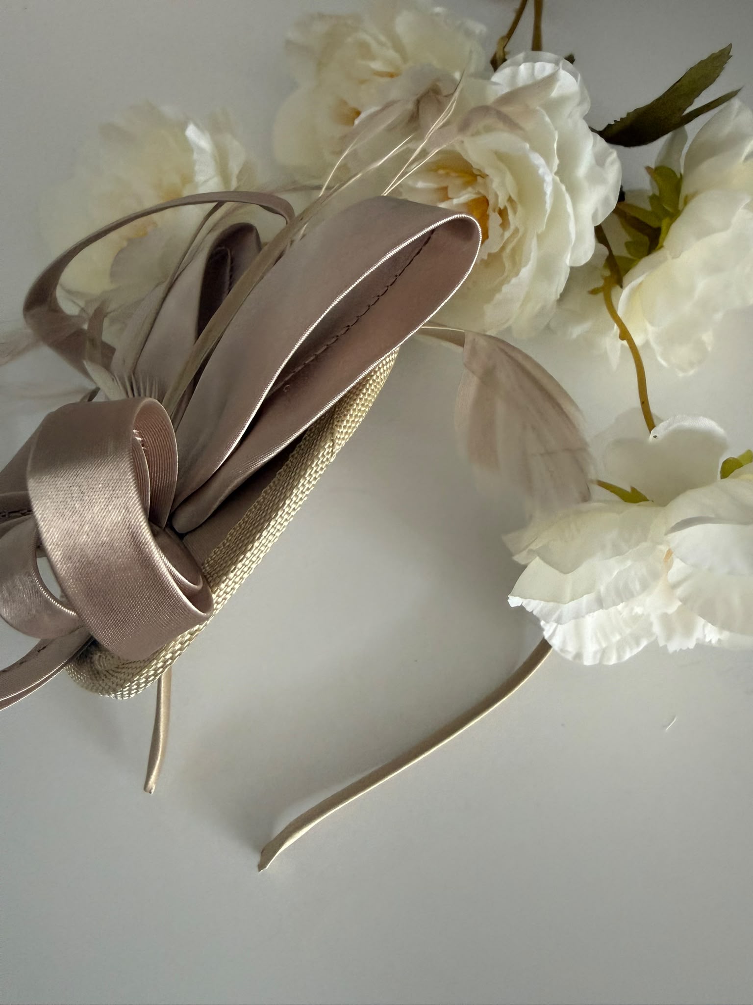 Feather & Satin Bow Wedding Headpiece