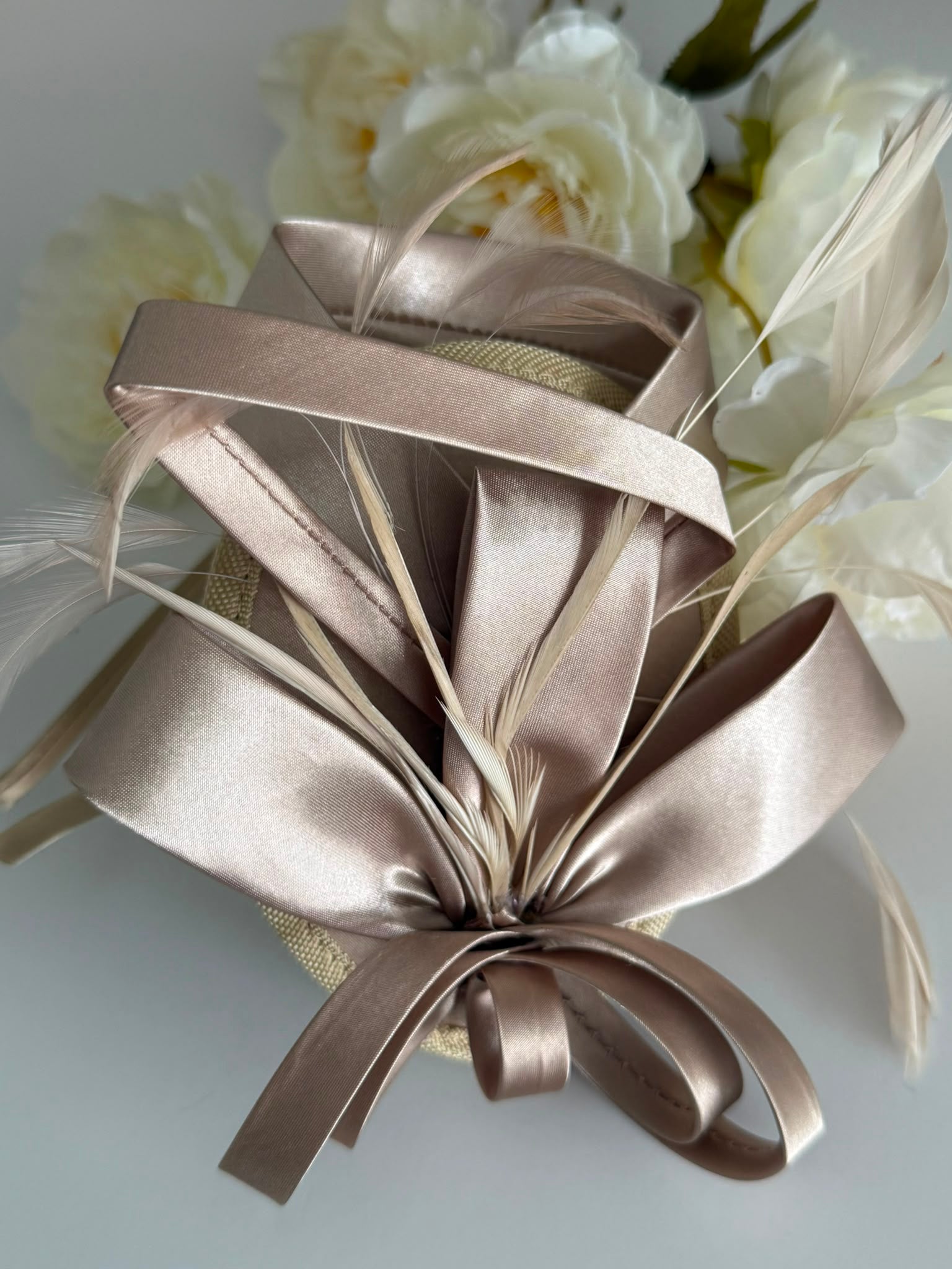 Feather & Satin Bow Wedding Headpiece