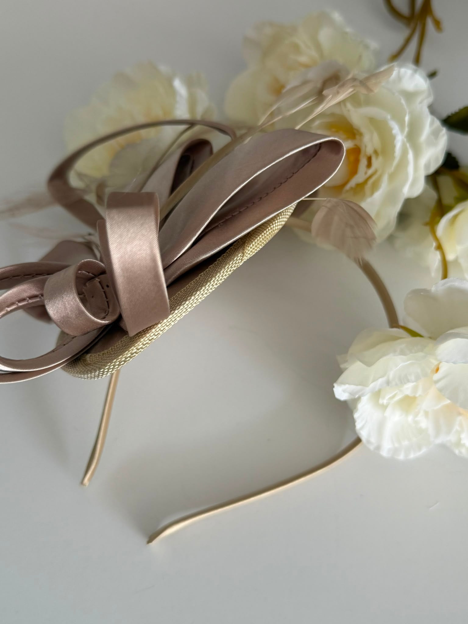 Feather & Satin Bow Wedding Headpiece