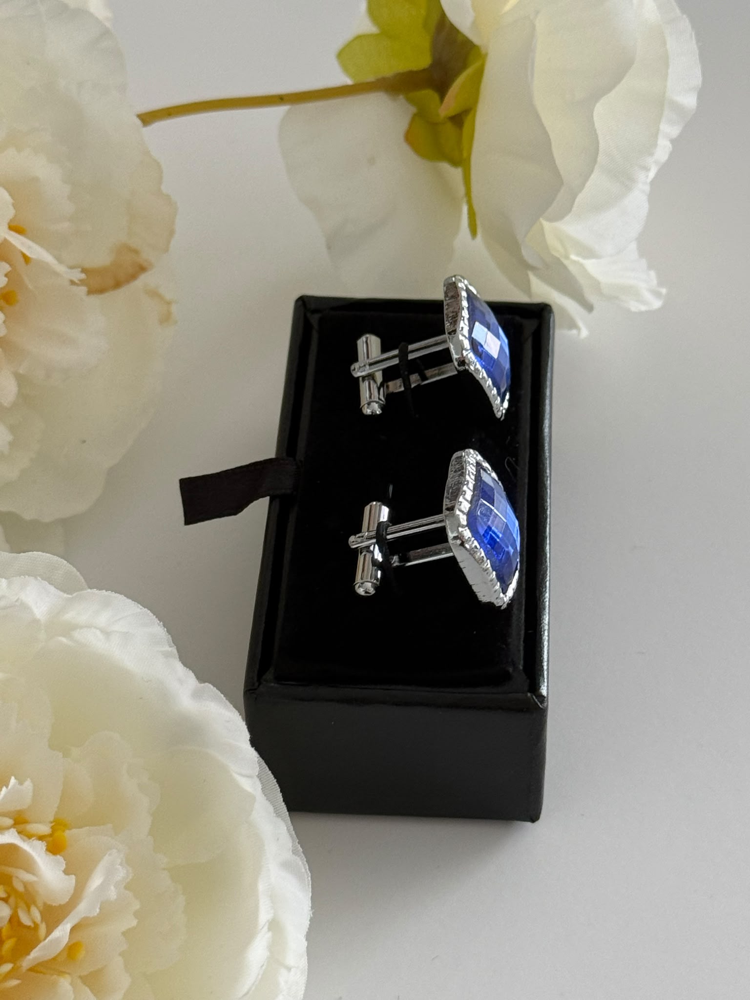 Luxury Blue Square Cufflinks for Men