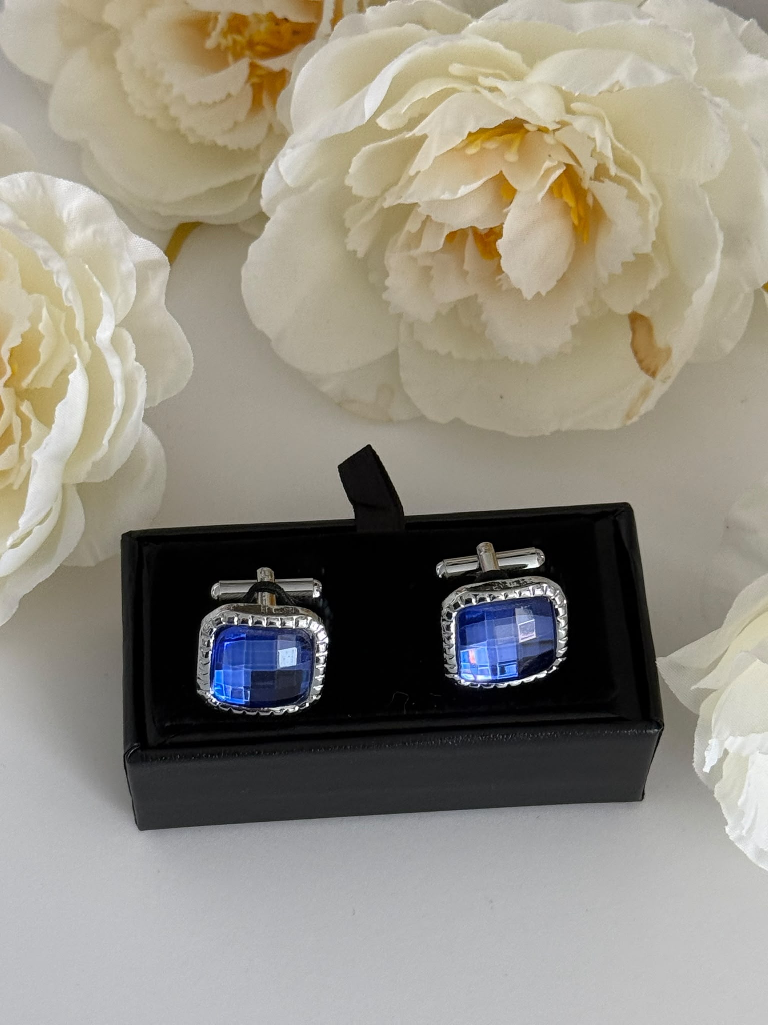 Luxury Blue Square Cufflinks for Men