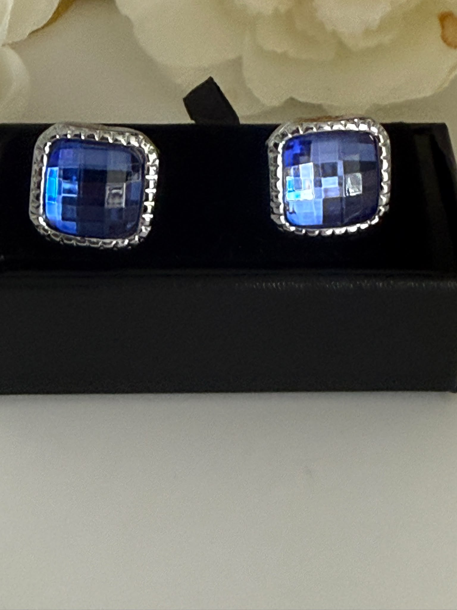 Luxury Blue Square Cufflinks for Men