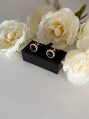 Golden Blue Crystal Cufflinks for Men