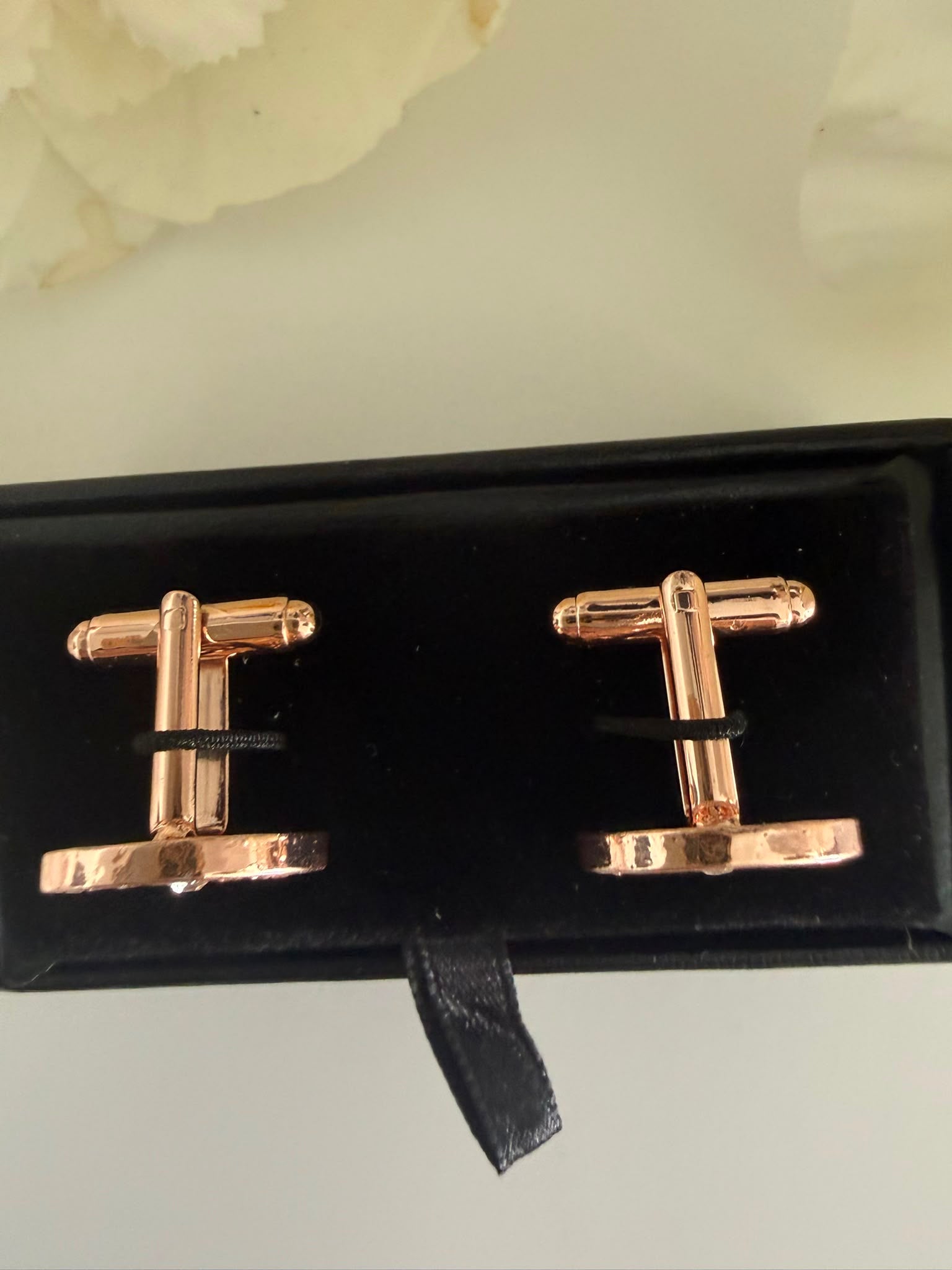 Luxury Rose Gold Tone Crystal Cufflinks