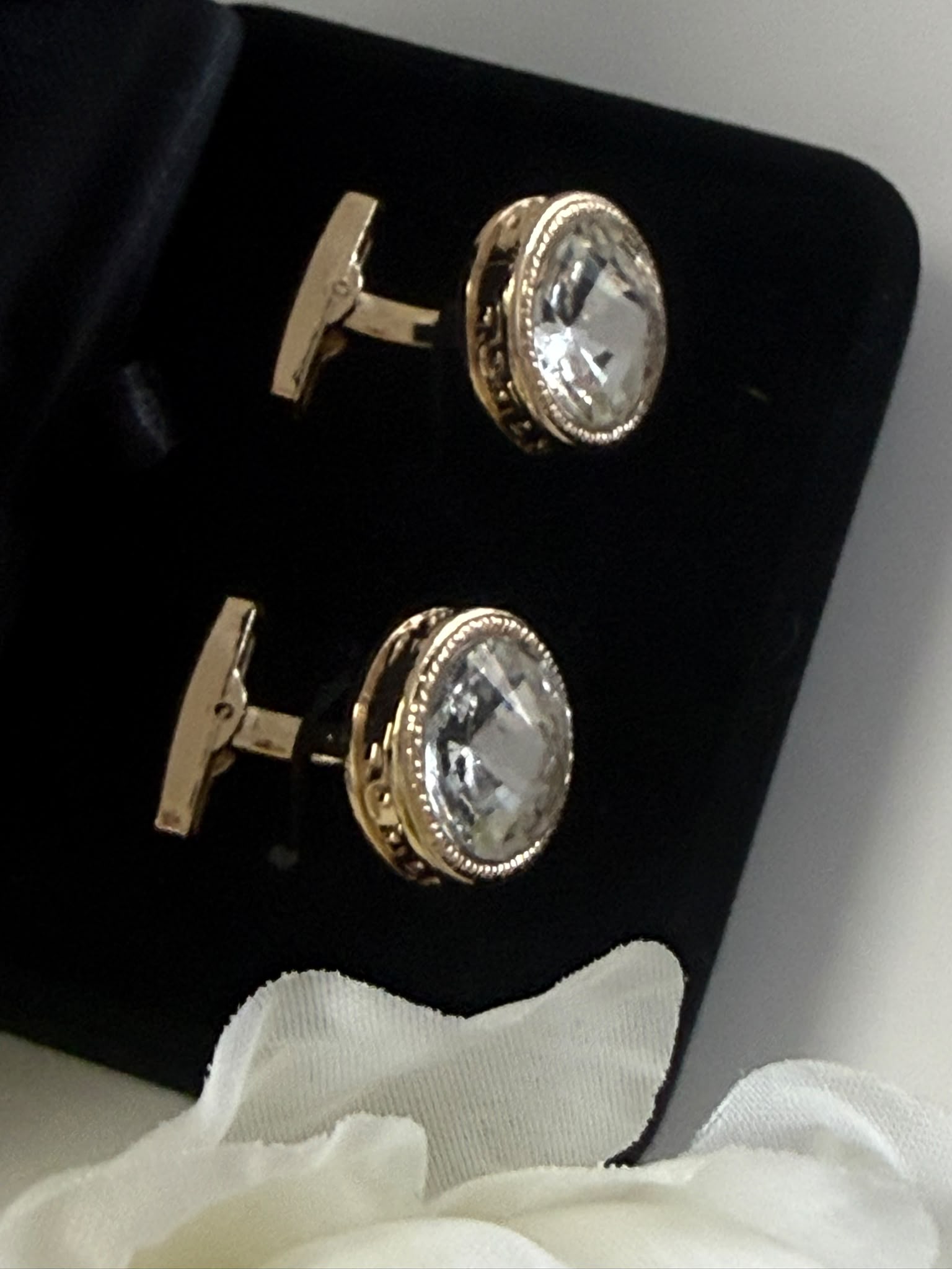 Luxury Golden Crystal Cufflinks for Men