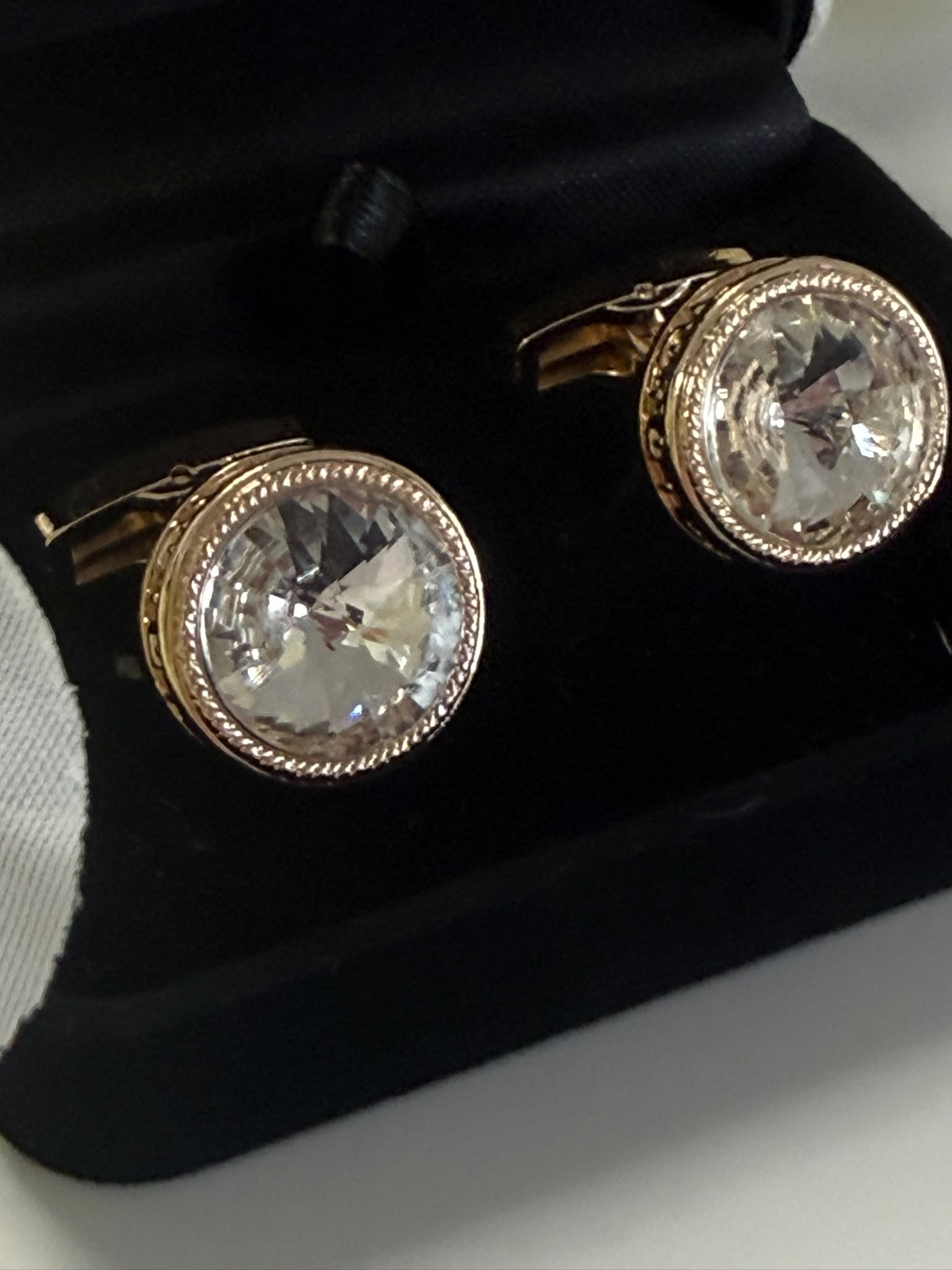 Luxury Golden Crystal Cufflinks for Men