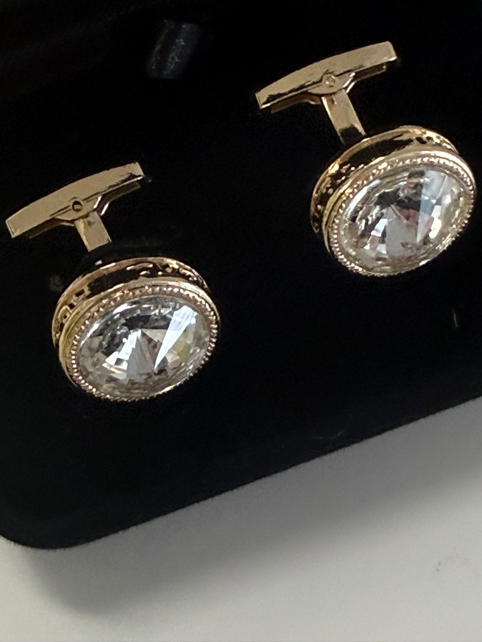 Luxury Golden Crystal Cufflinks for Men