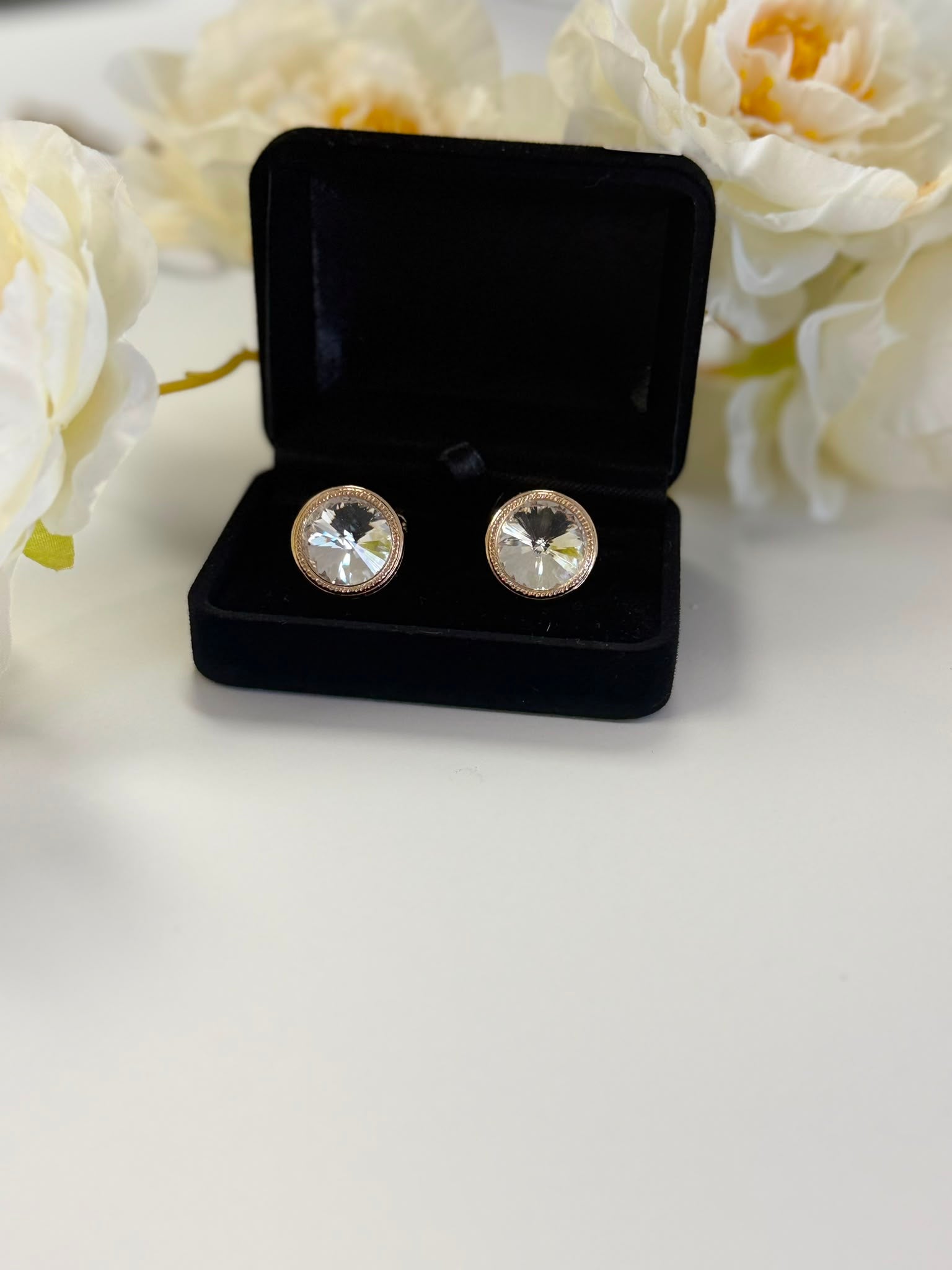 Luxury Golden Crystal Cufflinks for Men