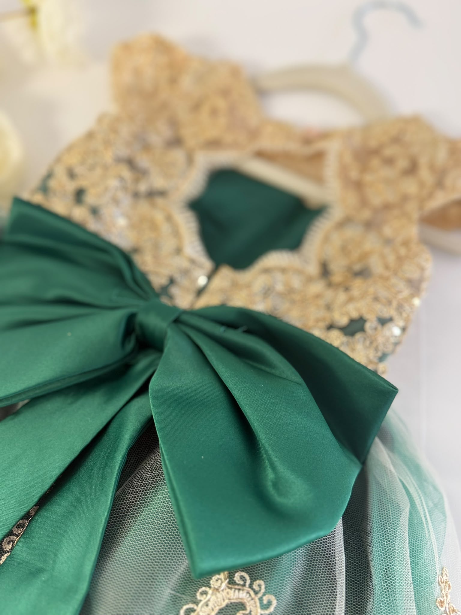 Emerald Green Flower Girl Dress for Girls 3–4 Years