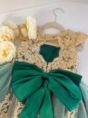 Emerald Green Flower Girl Dress for Girls 3–4 Years