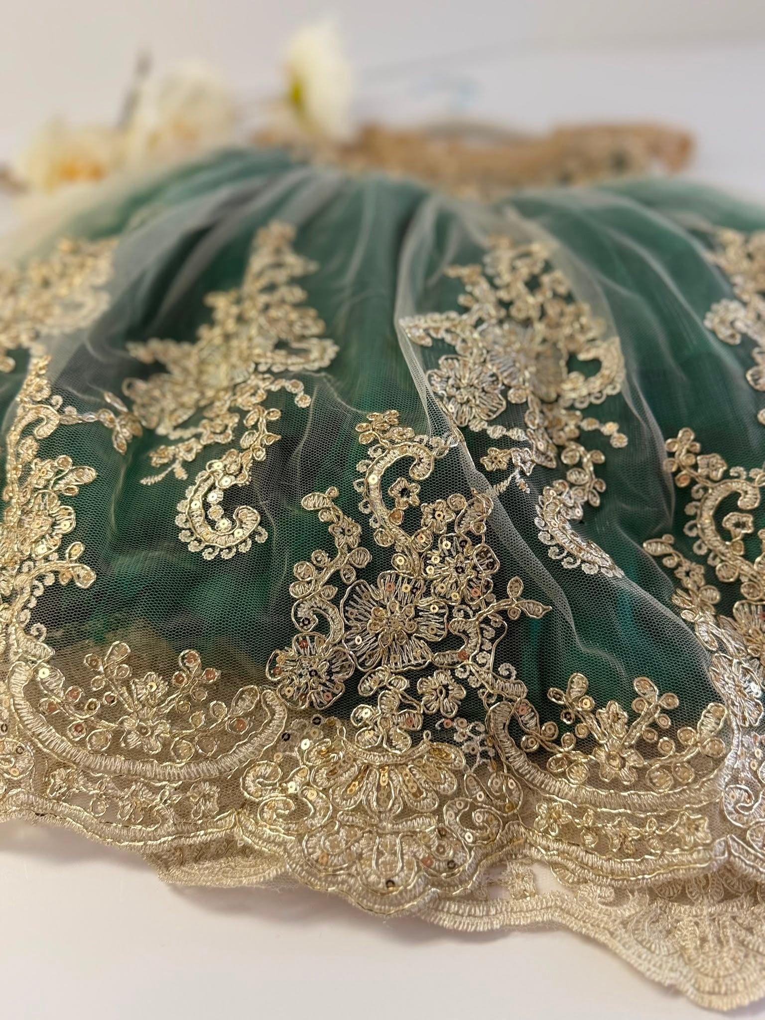 Emerald Green Flower Girl Dress for Girls 3–4 Years