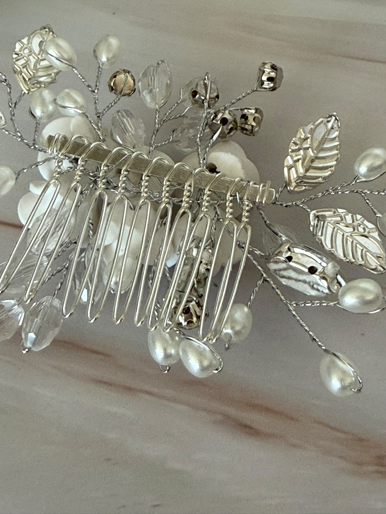 Bridal Hair Comb with Pearls & Crystals