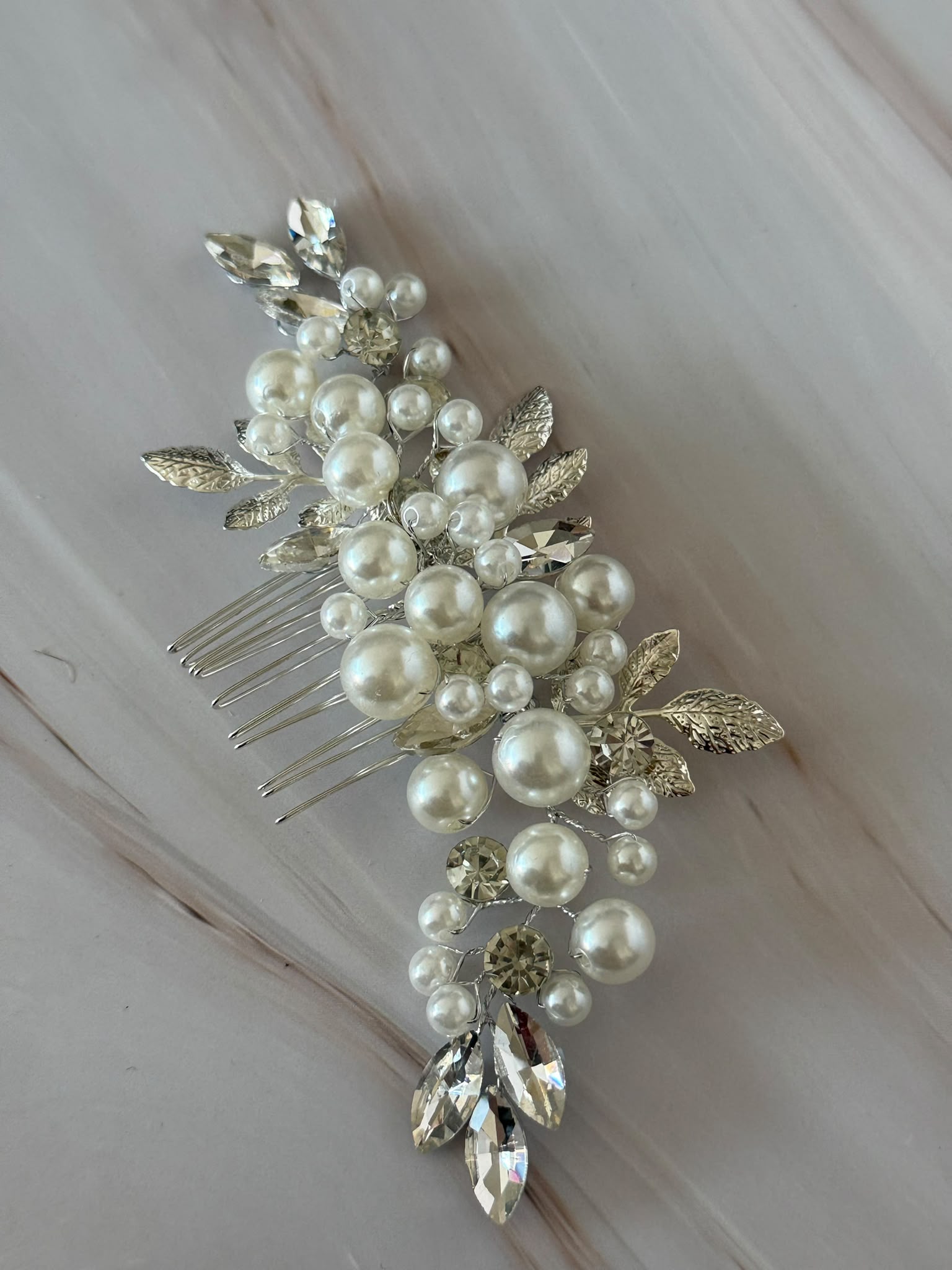 Luxury Pearl & Crystal Bridal Hair Comb