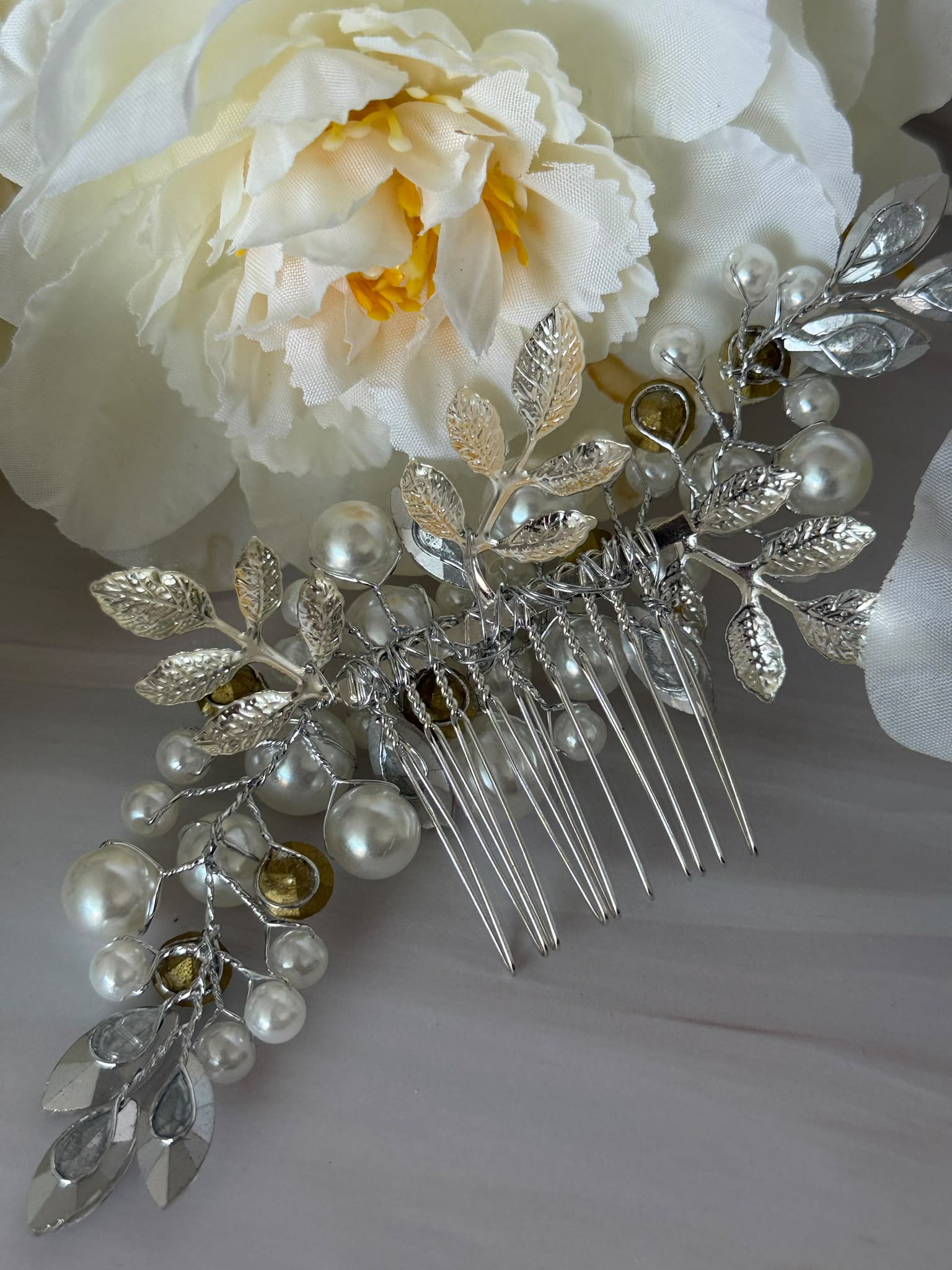 Luxury Pearl & Crystal Bridal Hair Comb