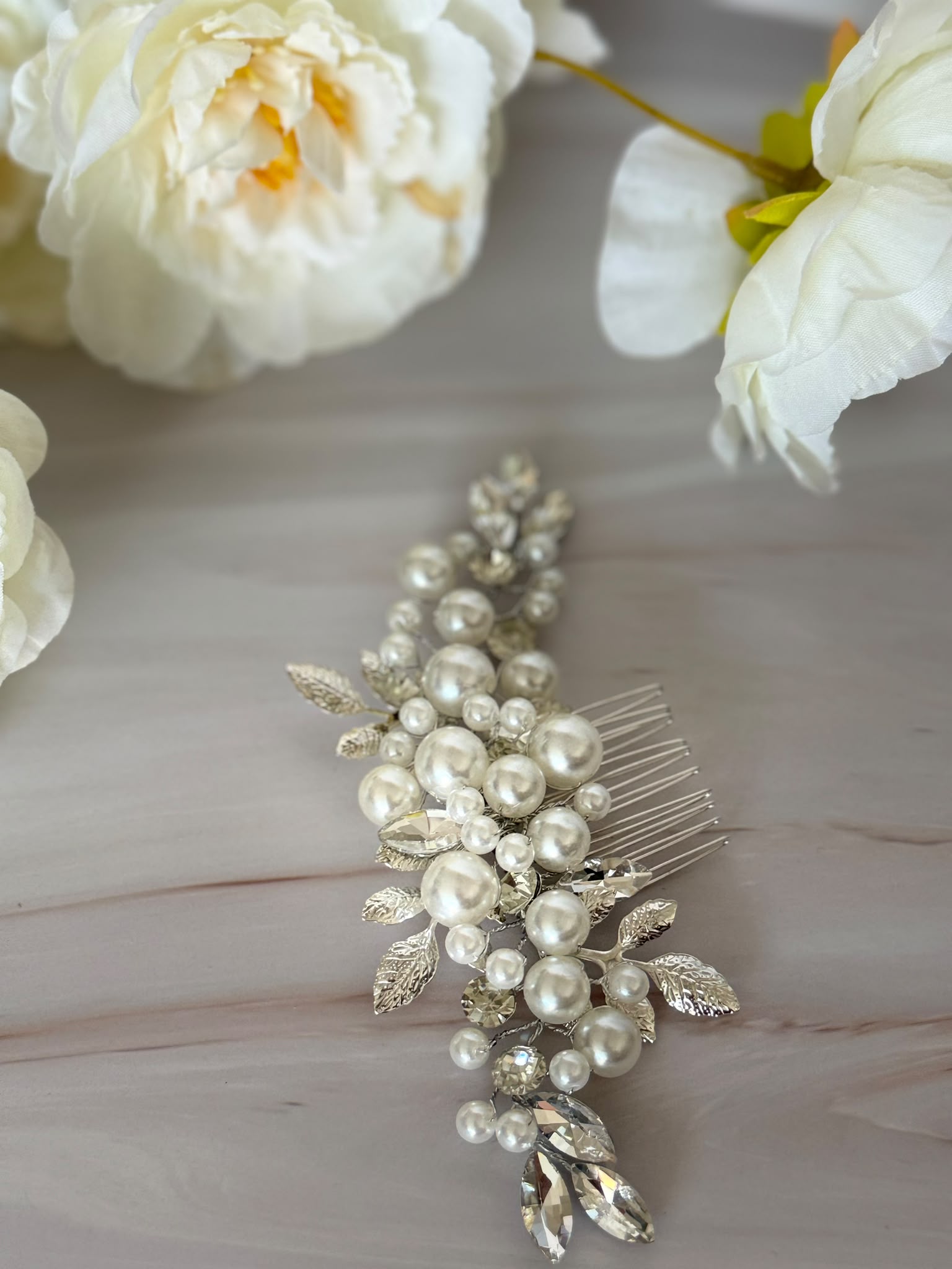 Luxury Pearl & Crystal Bridal Hair Comb