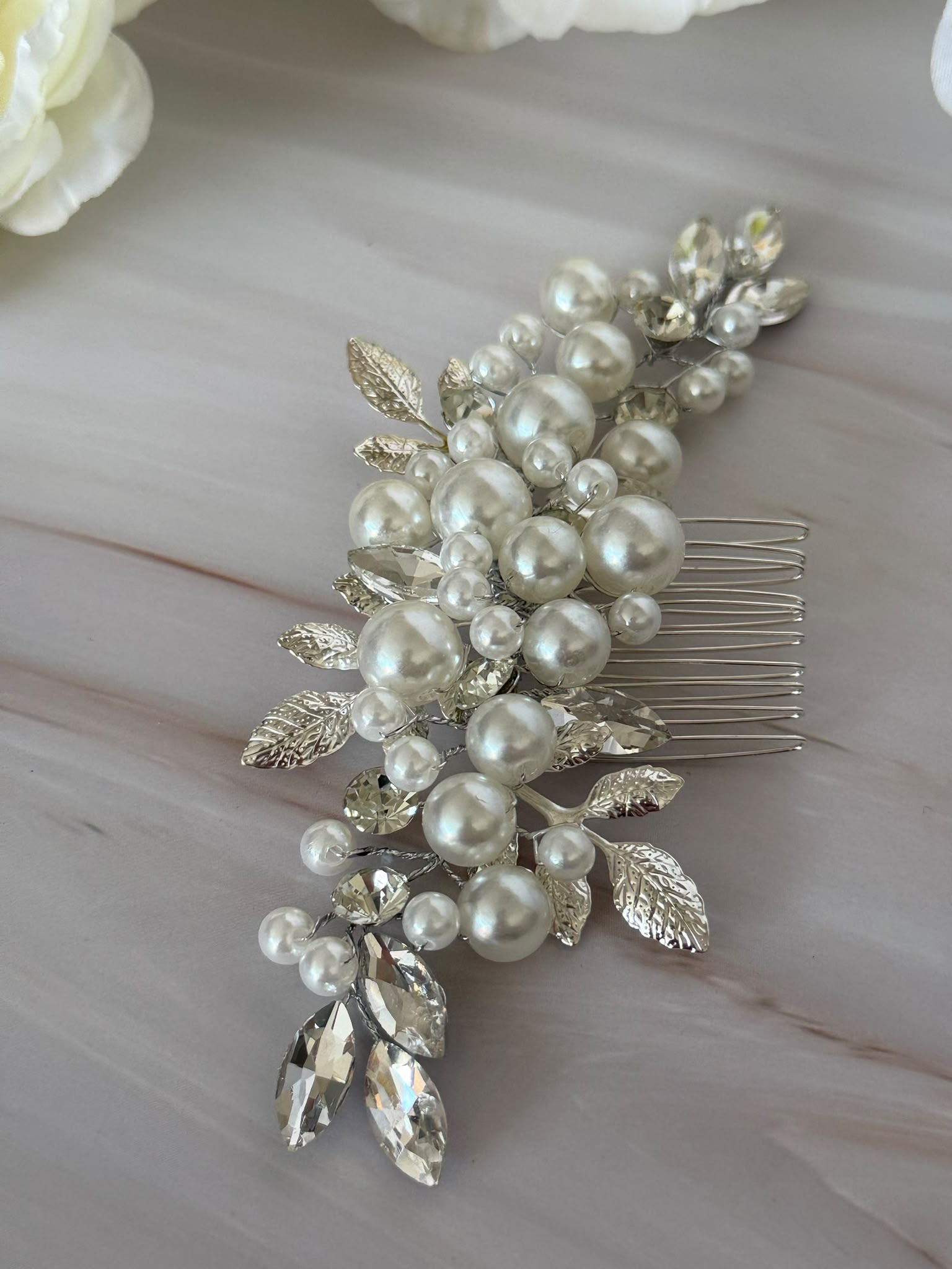 Luxury Pearl & Crystal Bridal Hair Comb