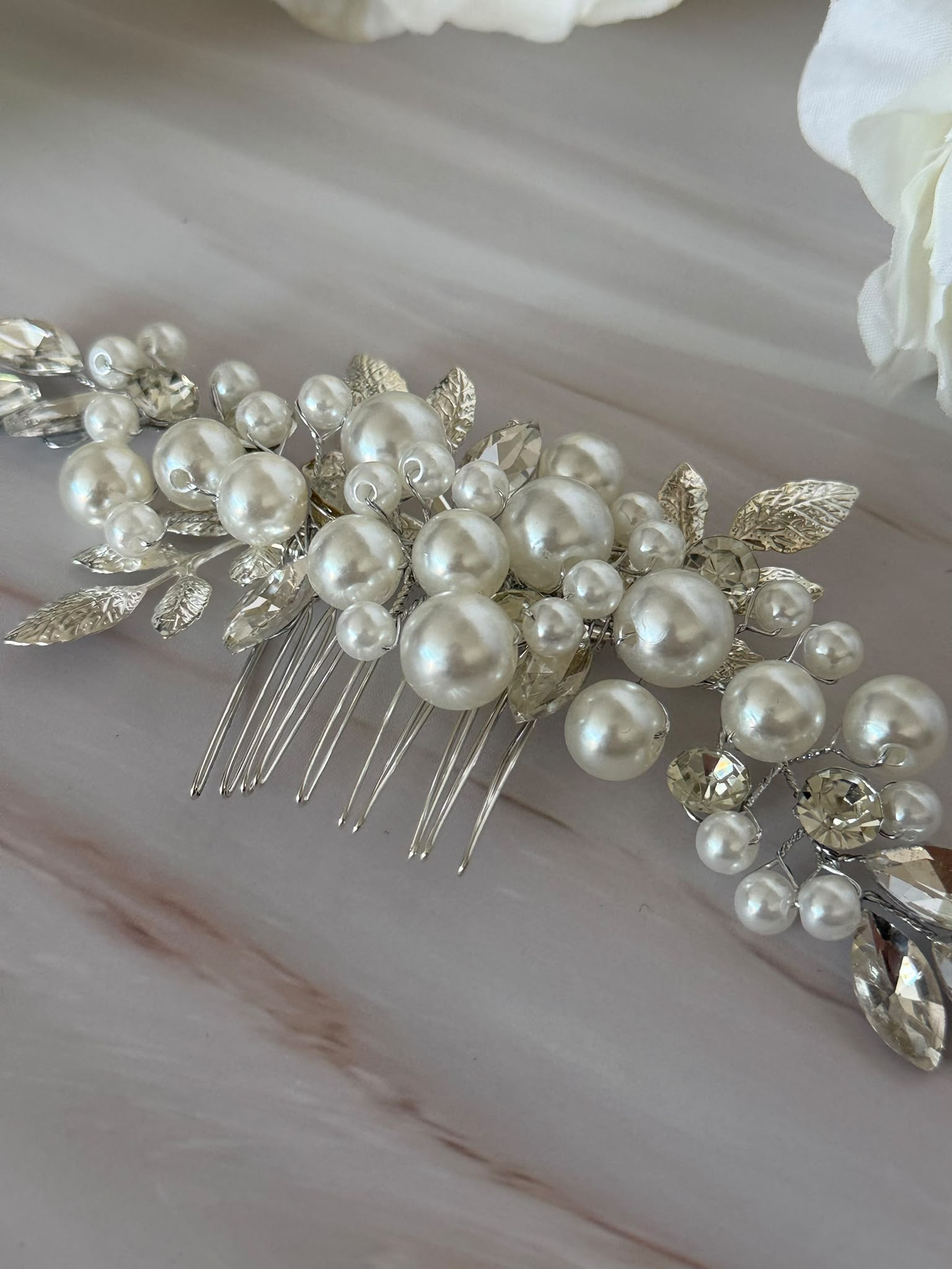 Luxury Pearl & Crystal Bridal Hair Comb