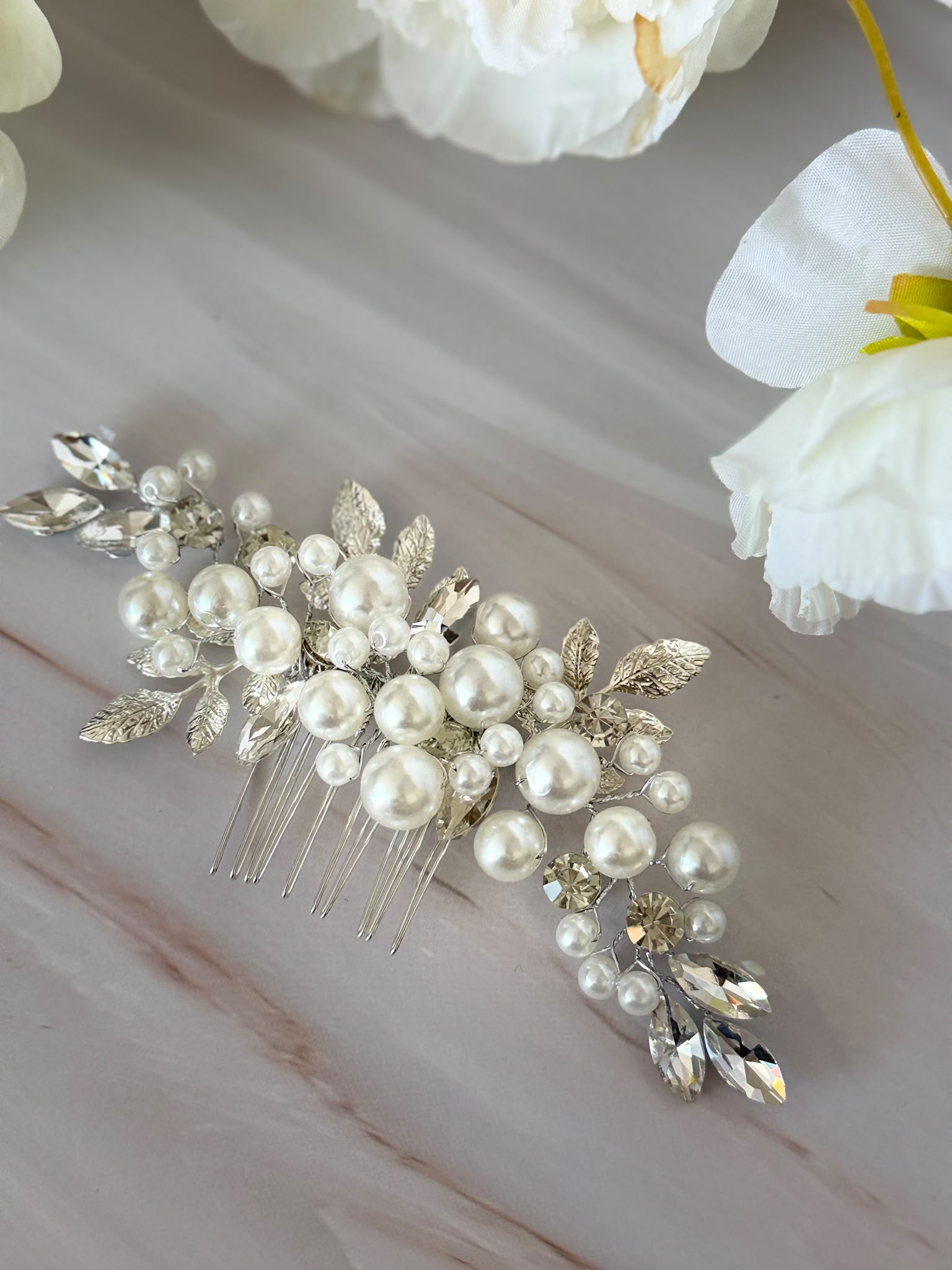 Luxury Pearl & Crystal Bridal Hair Comb
