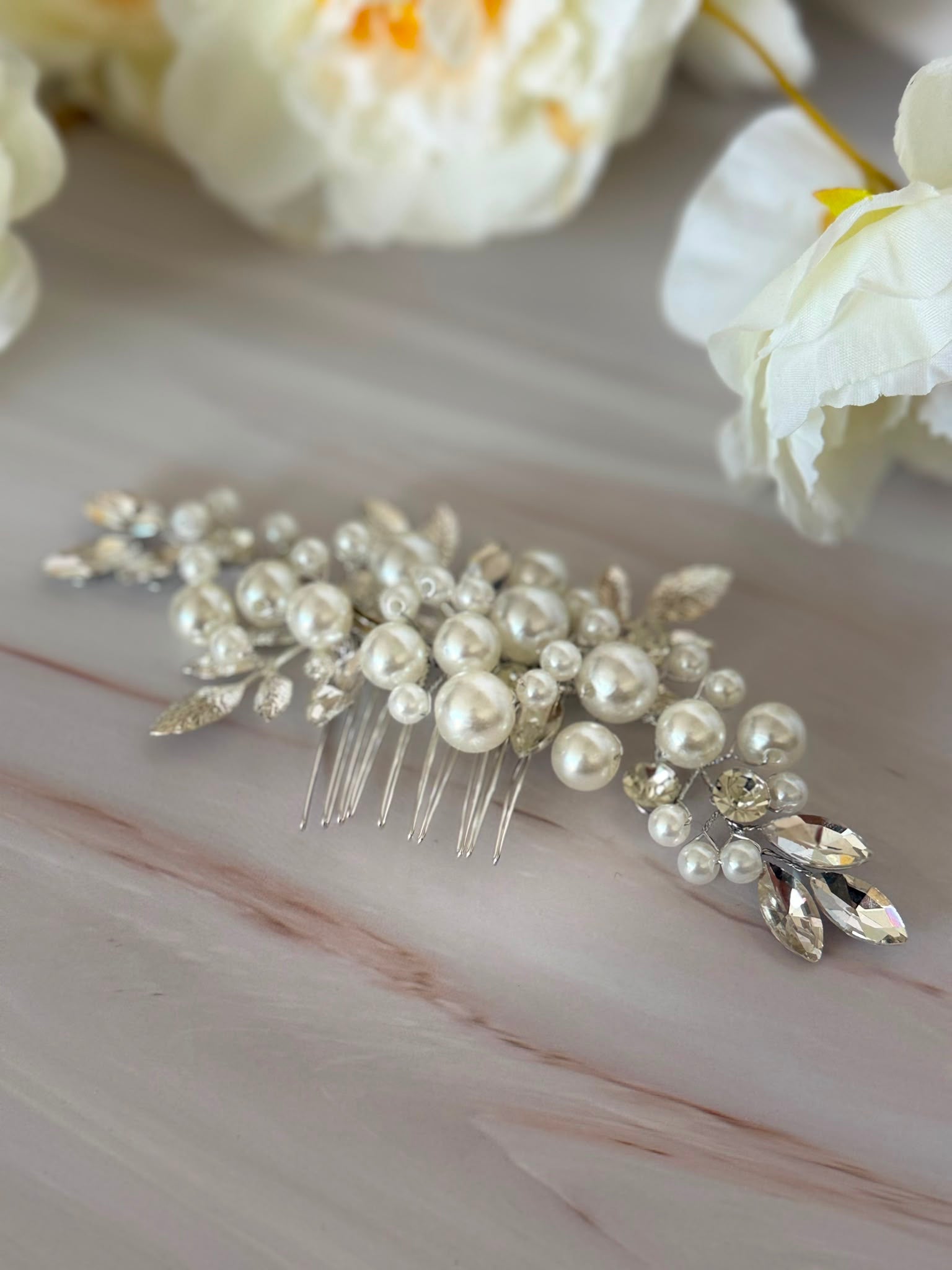 Luxury Pearl & Crystal Bridal Hair Comb