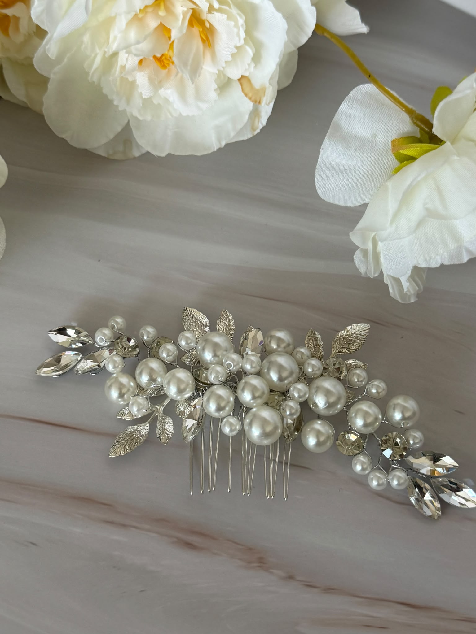 Luxury Pearl & Crystal Bridal Hair Comb