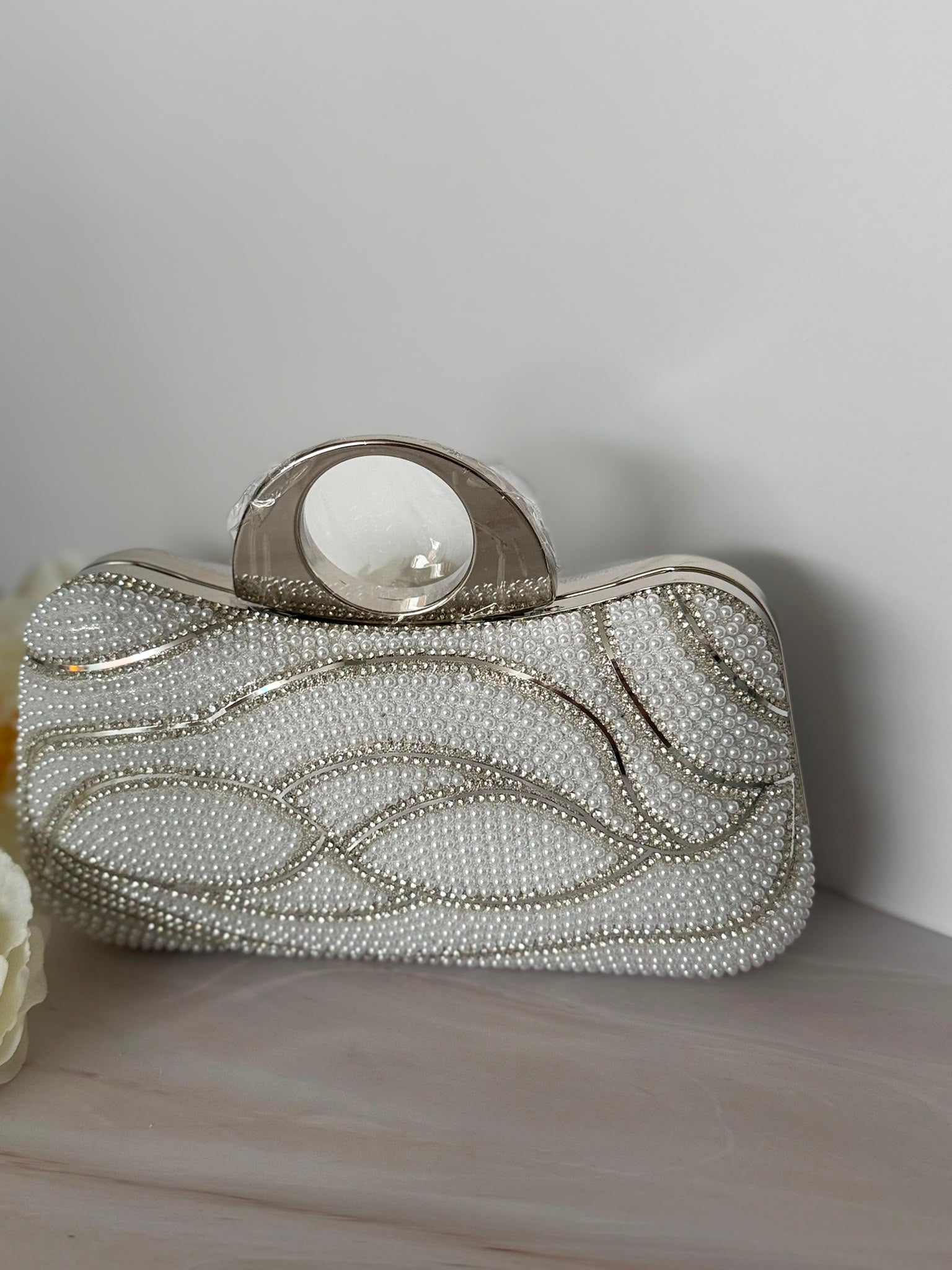 White Pearl Evening Clutch