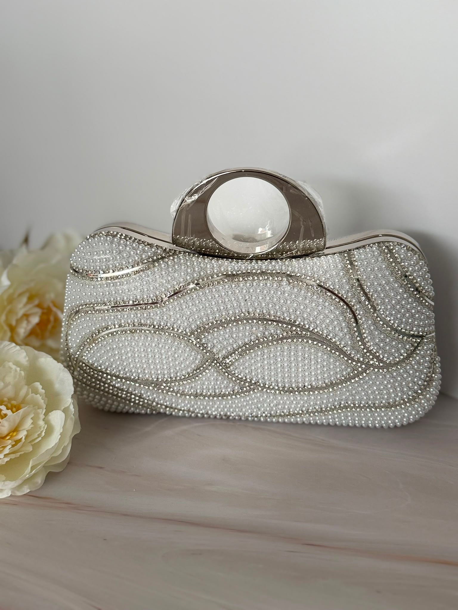 White Pearl Evening Clutch