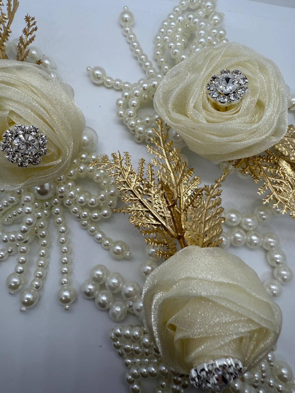 Ivory Pearl & Crystal Bloom Corsage