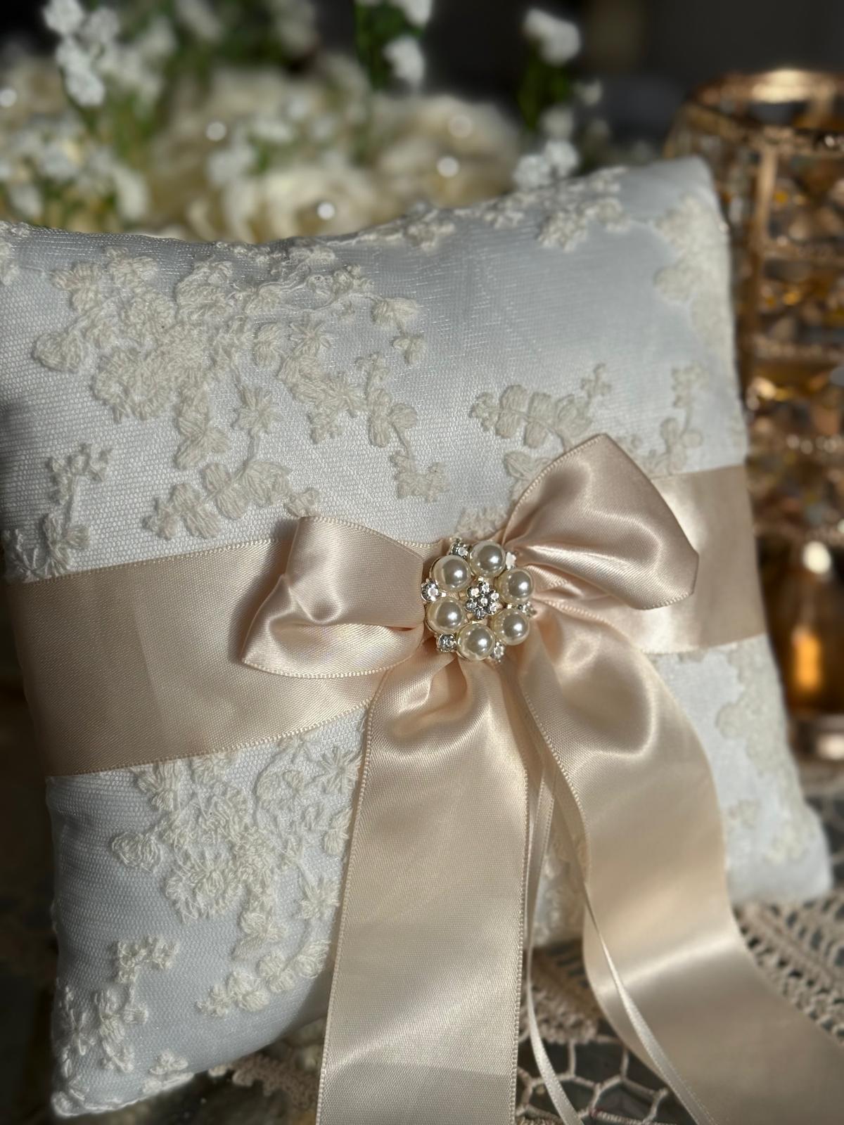 Ivory Lace Ring Bearer Pillow