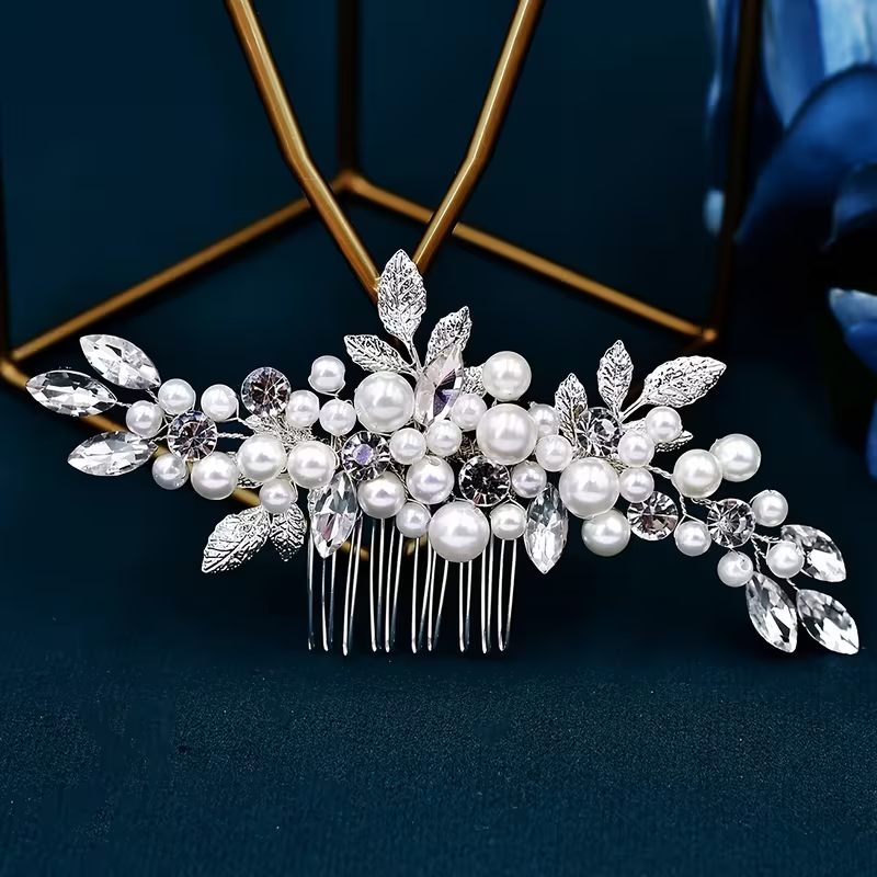 Luxury Pearl & Crystal Bridal Hair Comb