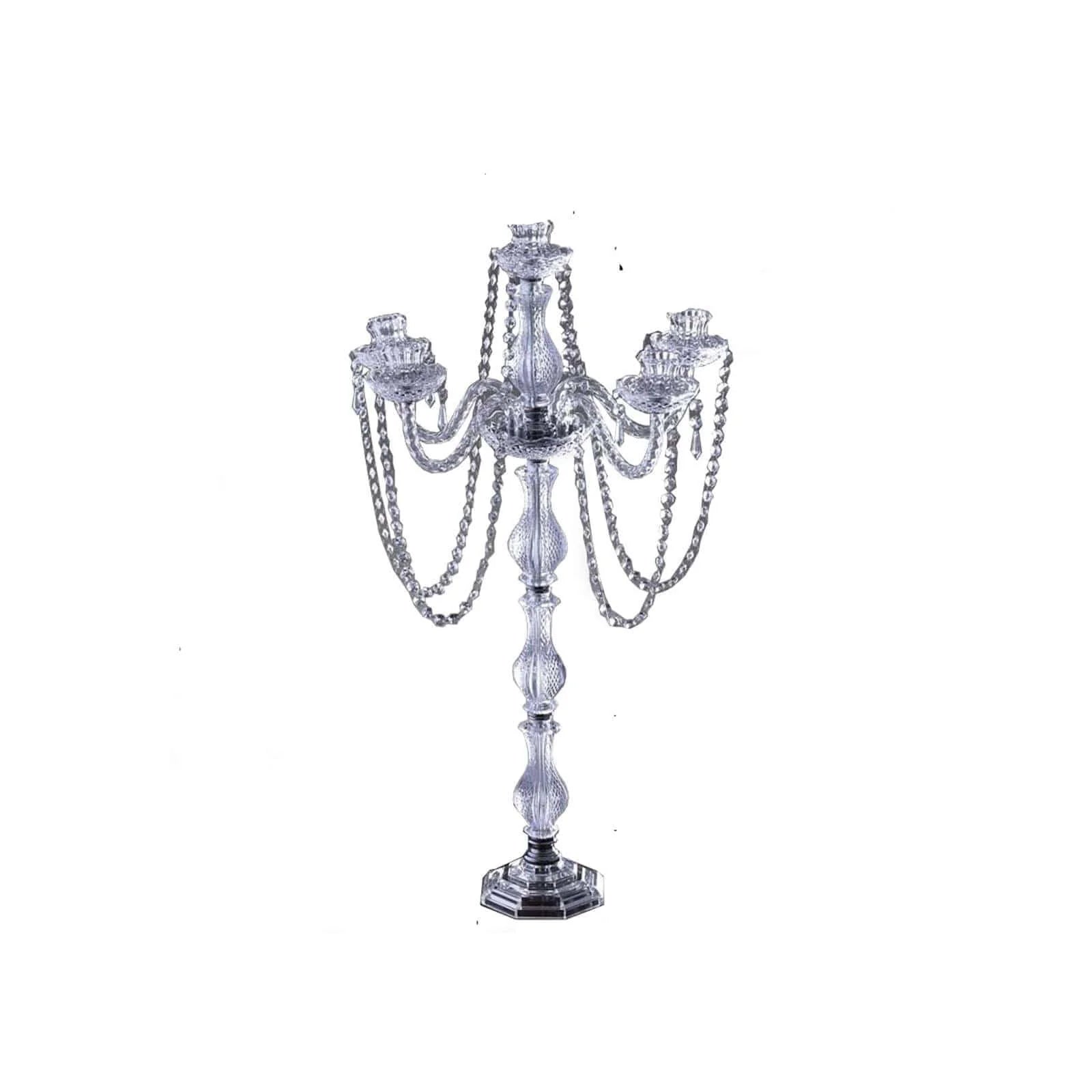RENTAL -  Crystal 5-Arm Candelabra Centerpiece - RENTAL